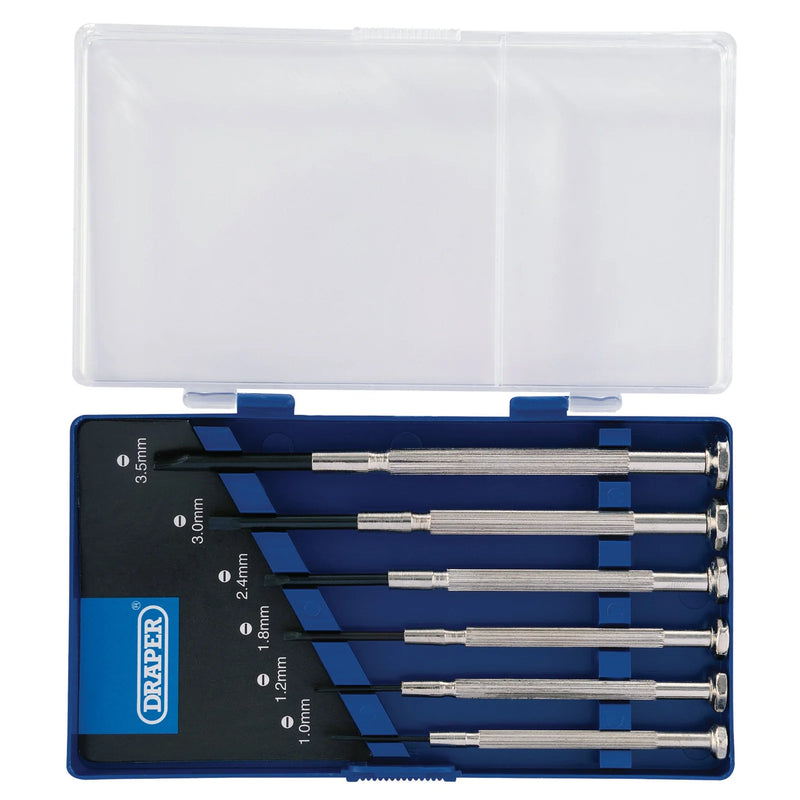 Draper Precision Screwdriver Set 6 Piece Hardened Steel PS1104F