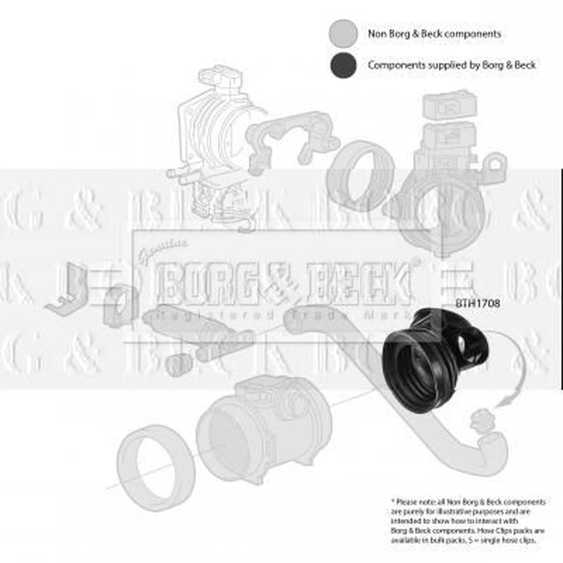 Borg & Beck Air Filter Intake Hose NBR (nitrile butadiene rubber) BTH1708