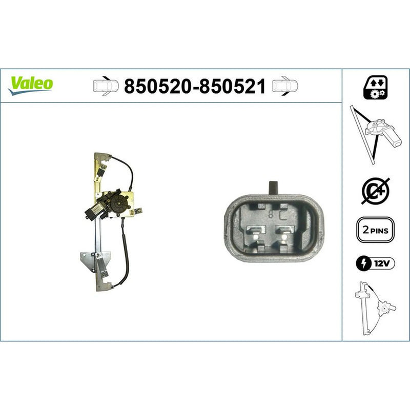 Valeo Electric Window Regulator Lifter Right Front 850521