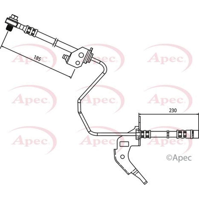 Apec Brake Hydraulic Hose Line Rear Right HOS3688