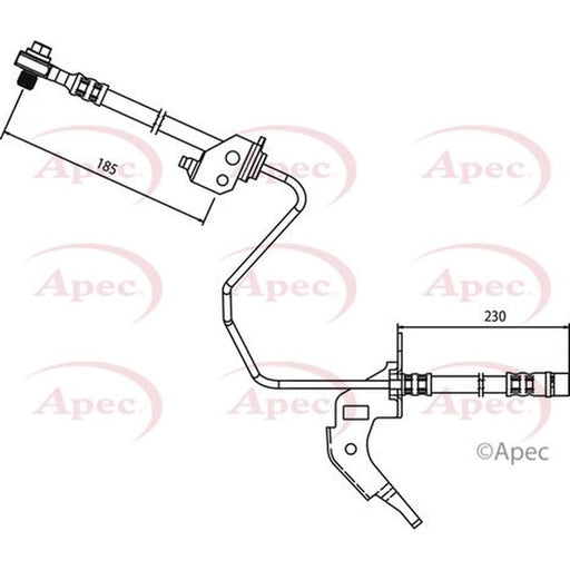 Apec Brake Hydraulic Hose Line Rear Right HOS3688