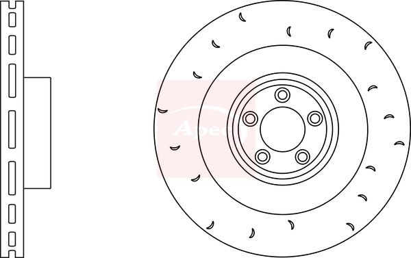 Apec 2 x Brake Disc Set Slotted/Internally Vented