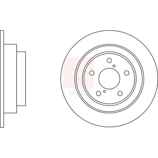 Apec 2 x Solid Rear Brake Discs SDK6266