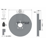 Textar 2 x Front Two-Piece Brake Disc Brake Discs 92266325