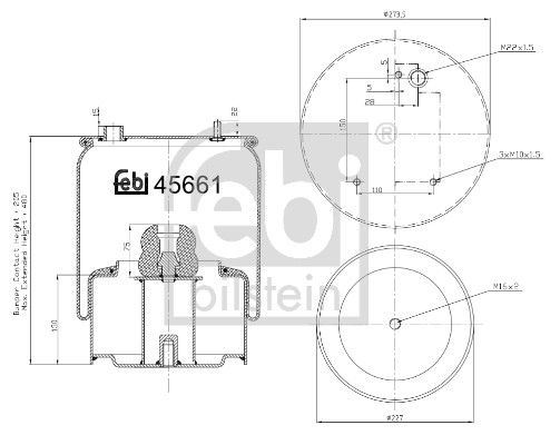 Febi Air Suspension Bellow 227mm