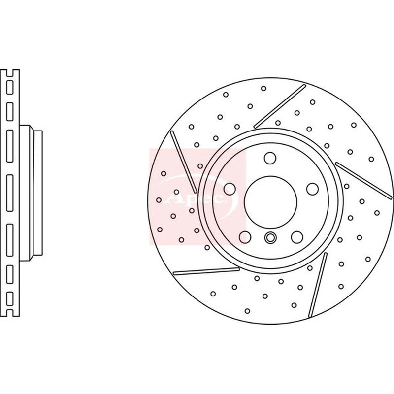 Apec 2 x Perforated/Vented Rear Brake Discs DSK3050