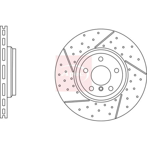 Apec 2 x Perforated/Vented Rear Brake Discs DSK3050