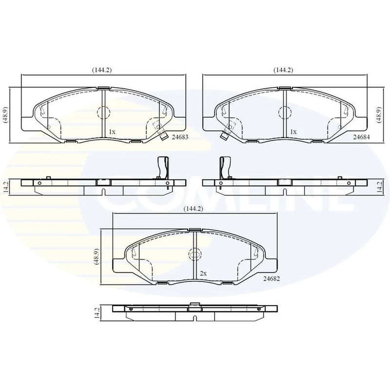 Comline 4 x Front Brake Pad Set CBP36044