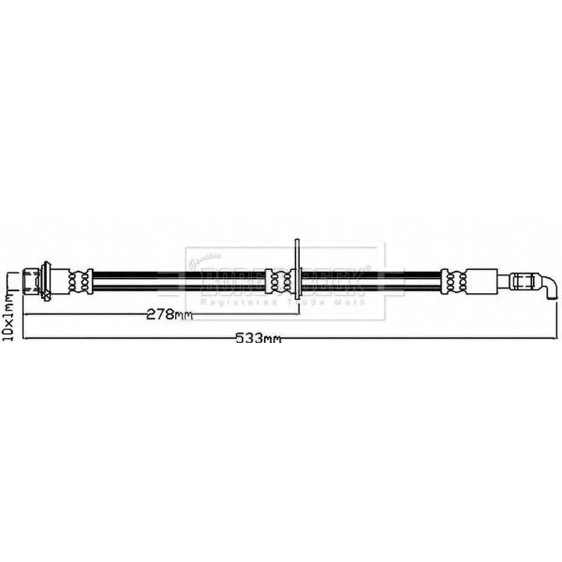 Borg & Beck Brake Hydraulic Hose Line Front Right BBH8547