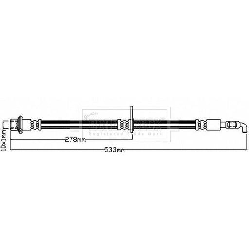 Borg & Beck Brake Hydraulic Hose Line Front Right BBH8547