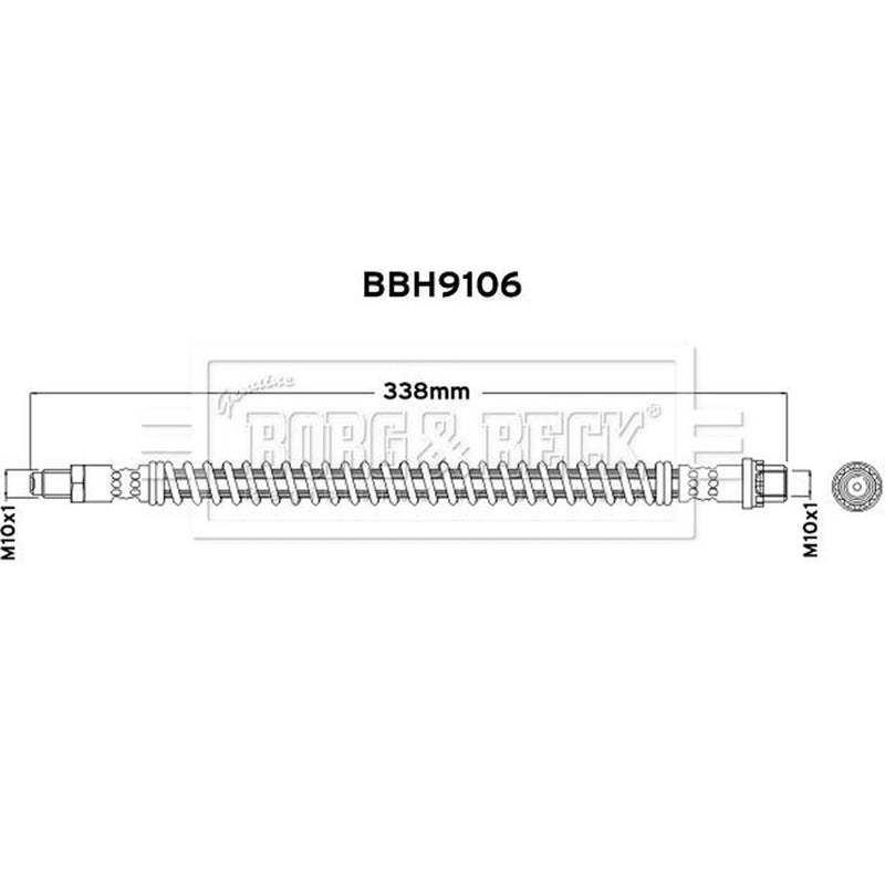 Borg & Beck Brake Hydraulic Hose Line Rear Left BBH9106