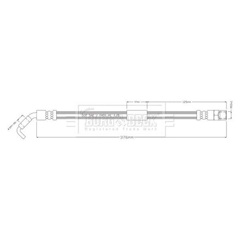 Borg & Beck Brake Hydraulic Hose Line Rear Left BBH8926
