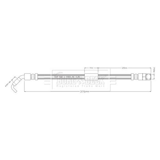 Borg & Beck Brake Hydraulic Hose Line Rear Left BBH8926