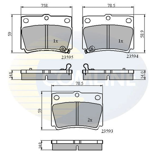 Comline 4 x Rear Brake Pad Set CBP3775