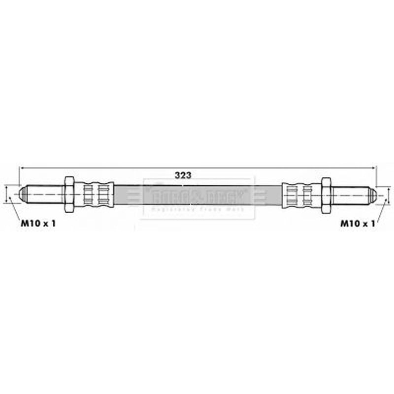 Borg & Beck Brake Hydraulic Hose Line Rear BBH6513