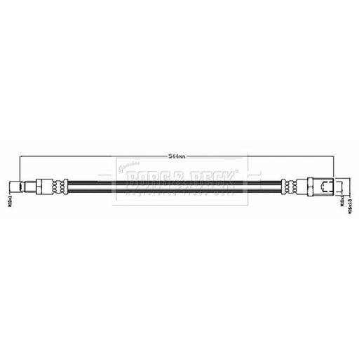 Borg & Beck Brake Hydraulic Hose Line Front Left BBH8702