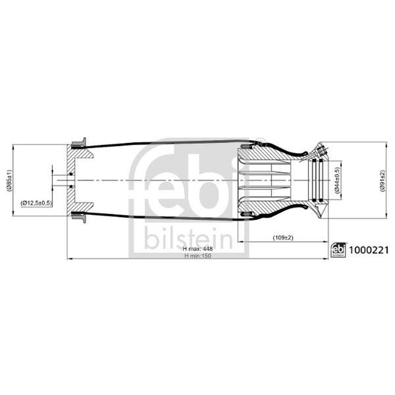 Febi Cab Suspension Air Bellow 1000221