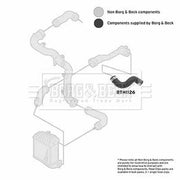 Borg & Beck Intercooler Turbo Charge Air Hose Front BTH1126