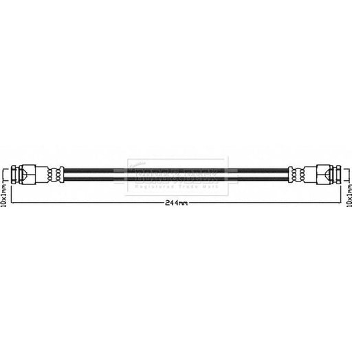 Borg & Beck Brake Hydraulic Hose Line Rear Left BBH8382