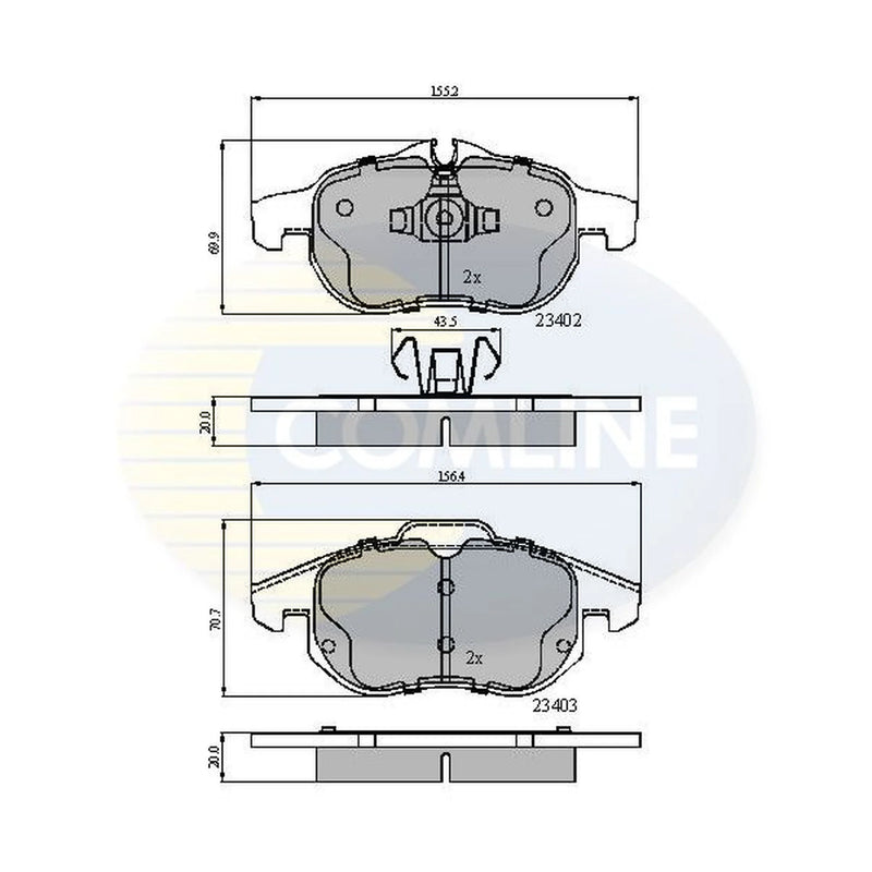 Comline 4 x Front Brake Pad Set CBP01137