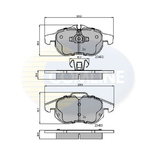 Comline 4 x Front Brake Pad Set CBP01137