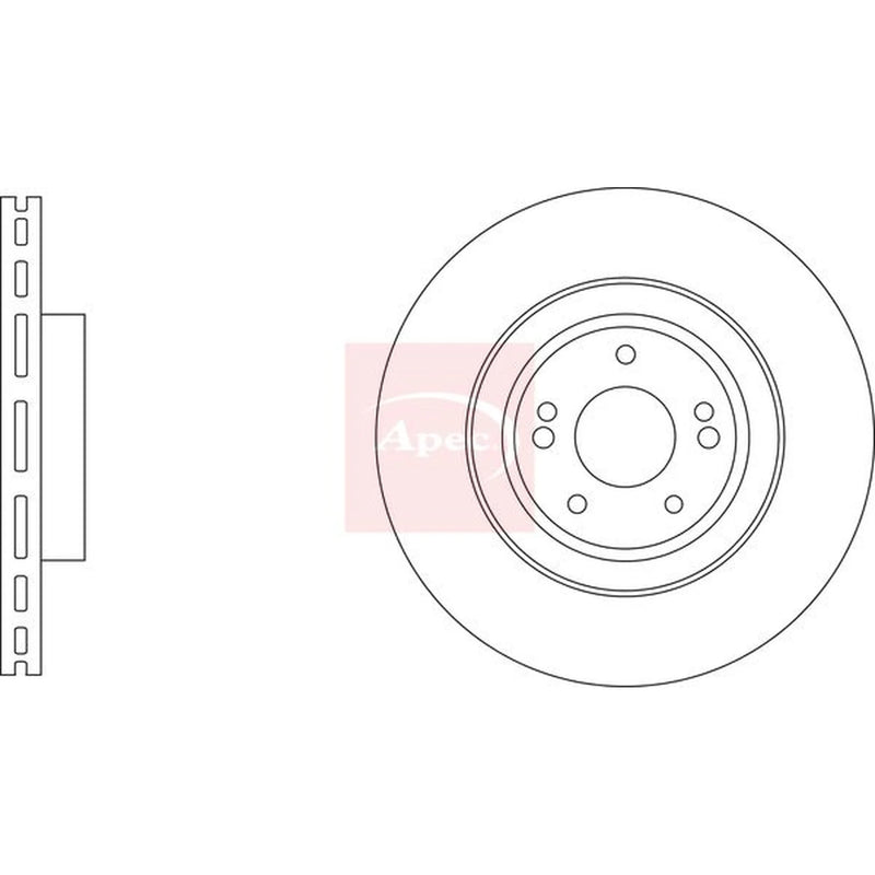 Apec 2 x Vented Front Brake Discs DSK3455