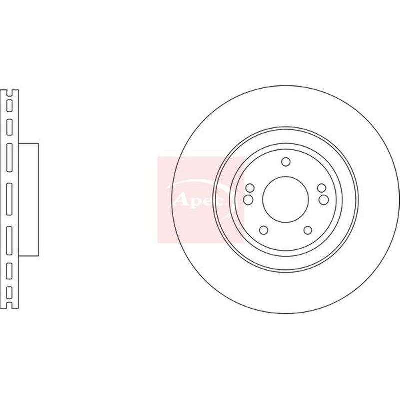 Apec 2 x Vented Front Brake Discs DSK3457