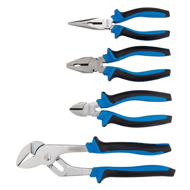 Draper Soft Grip Pliers Set 4 Piece Carbon Steel