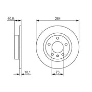 Bosch 2 x Solid Rear Brake Discs 0 986 479 715