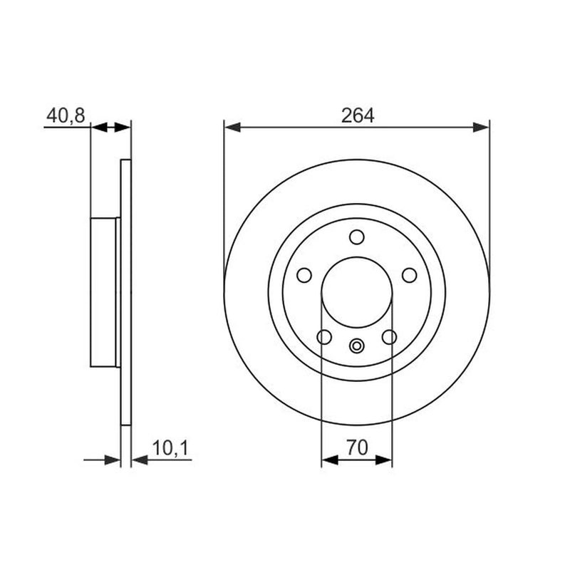 Bosch 2 x Solid Rear Brake Discs 0 986 479 715