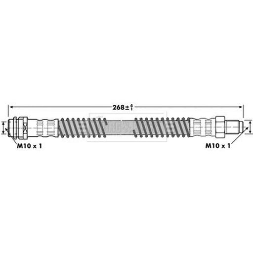 Borg & Beck Brake Hydraulic Hose Line Rear Left BBH7093