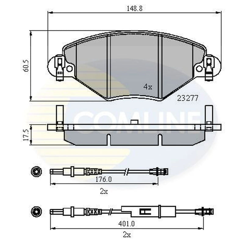 Comline 4 x Front Brake Pad Set CBP21120