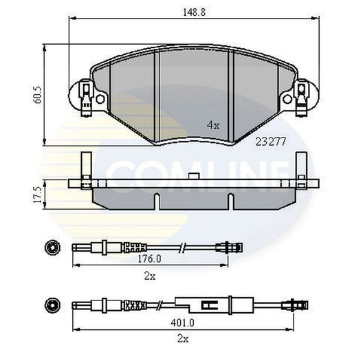 Comline 4 x Front Brake Pad Set CBP21120