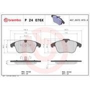Brembo 4 x Front Brake Pad Set P24076X