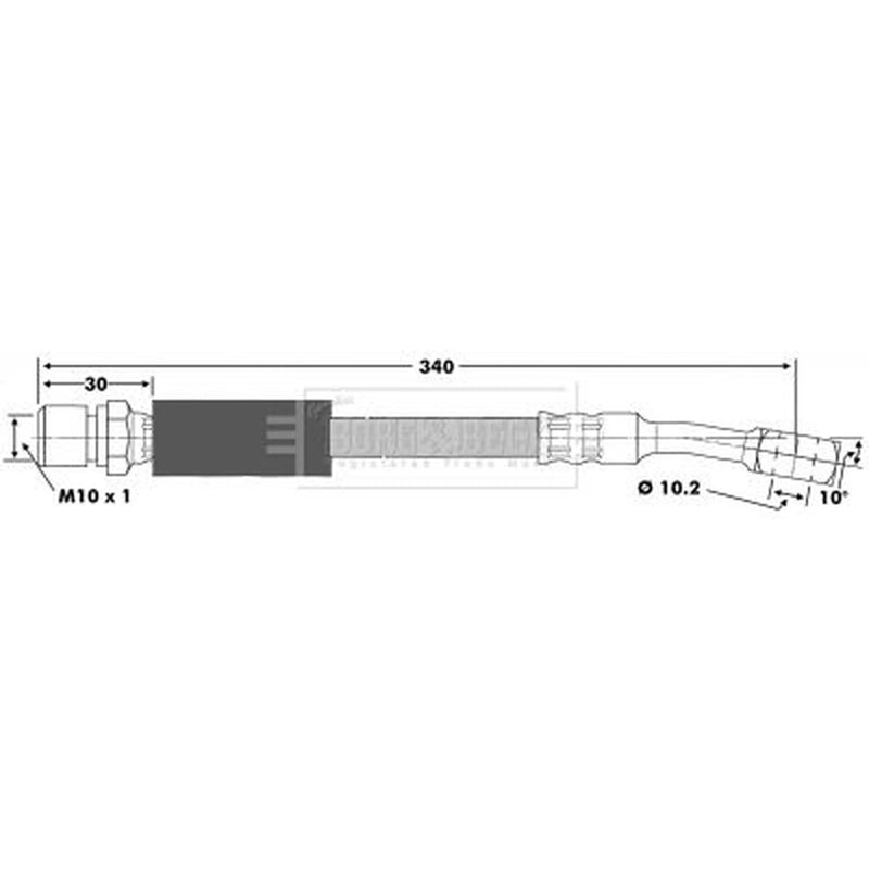Borg & Beck Brake Hydraulic Hose Line Front Left BBH6354