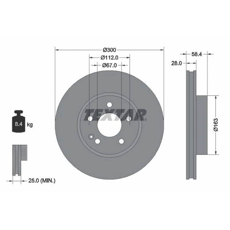 Textar Front Brake Discs 93123403