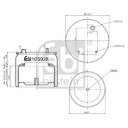 Febi Air Suspension Bellow 227mm Rear 105928