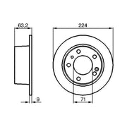 Bosch 2 x Solid Rear Brake Discs 0 986 478 141