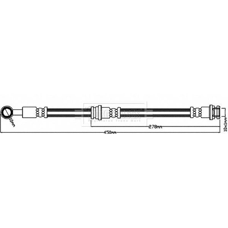 Borg & Beck Brake Hydraulic Hose Line Front Left BBH8237