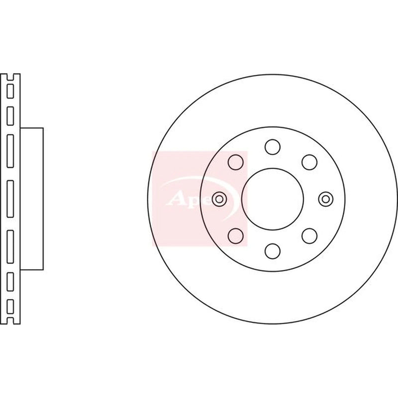 Apec 2 x Vented Front Brake Discs DSK2252