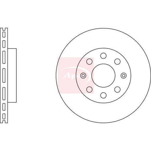 Apec 2 x Vented Front Brake Discs DSK2252