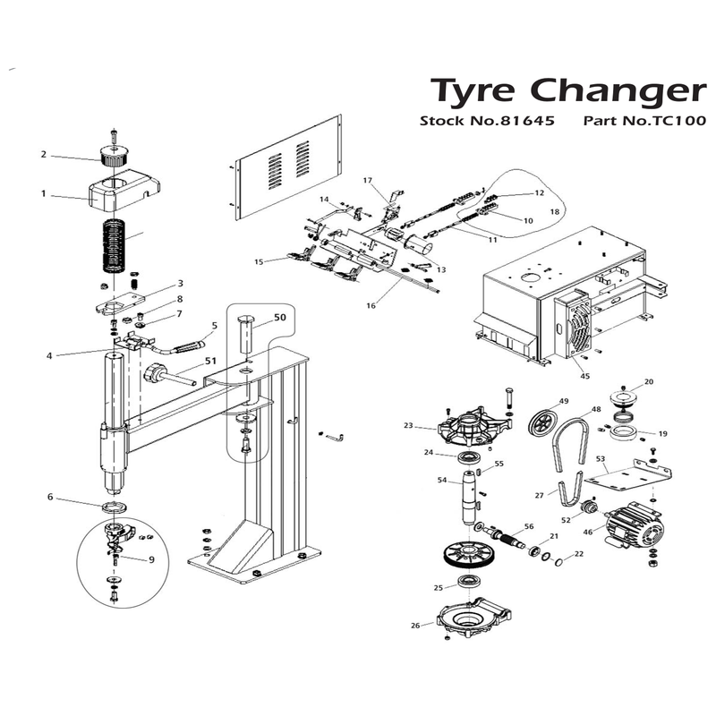 Draper YTC100-9 Mounting Head 0.45kg for Power Tools