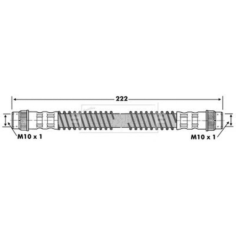 Borg & Beck Brake Hydraulic Hose Line Rear Left BBH6256