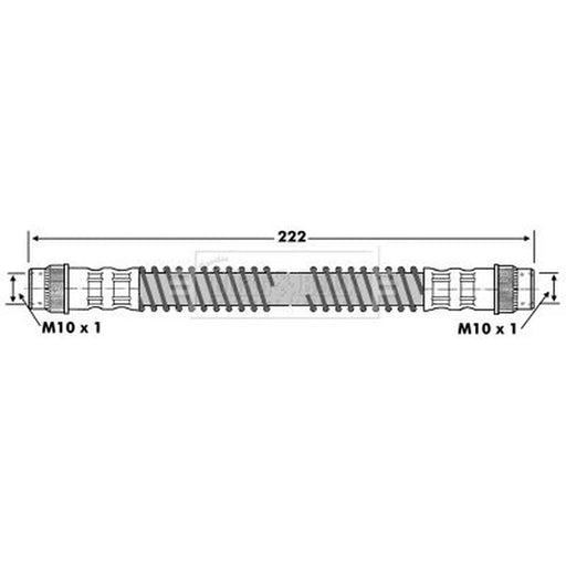 Borg & Beck Brake Hydraulic Hose Line Rear Left BBH6256