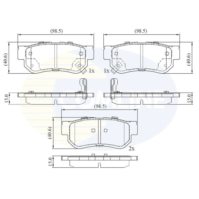 Comline 4 x Rear Brake Pad Set CBP3935