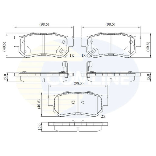 Comline 4 x Rear Brake Pad Set CBP3935