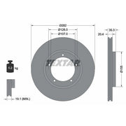 Textar 2 x Internally Vented Brake Discs 92006107