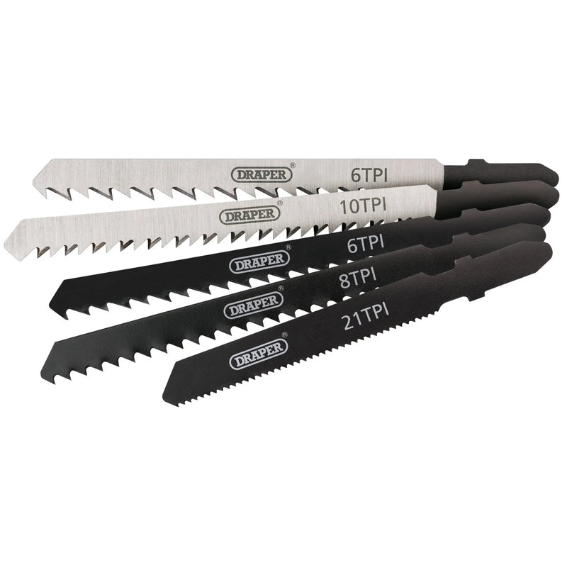 Draper Jigsaw Blade Set 5 Piece for Softwoods, Hardwoods & Plastics