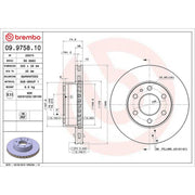 Brembo 2 x Internally Vented Front Brake Discs 09.9758.10