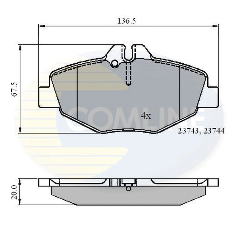 Comline 4 x Front Brake Pad Set CBP01209